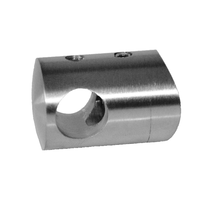 Držák tyče ø 12 mm na trubku ø 33,7 mm, broušená AISI 304