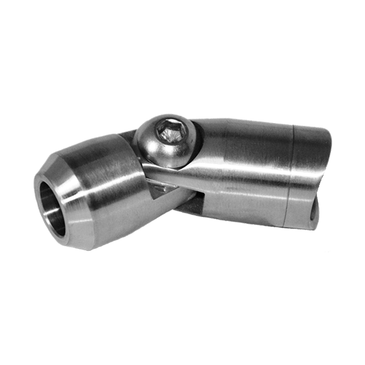 Držák tyče ø 12 mm s kloubem na trubku ø 42,4 mm, AISI 304