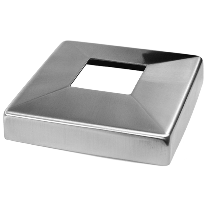 Kryt spodní příruby 108 x 108 mm, broušená nerez AISI 304