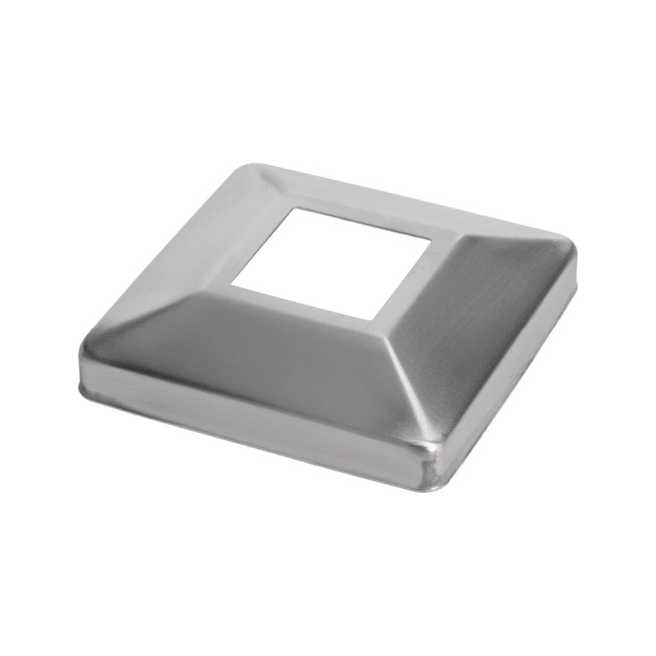 Kryt spodní příruby 107 x 107 mm, broušená nerez AISI 304