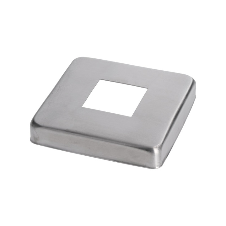 Kryt spodní příruby 108 x 108 mm, broušená nerez AISI 304