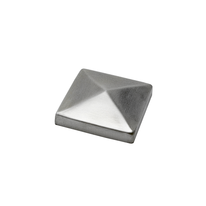 Ukončení stříška jeklu 60 x 60 mm, broušená nerez AISI 304