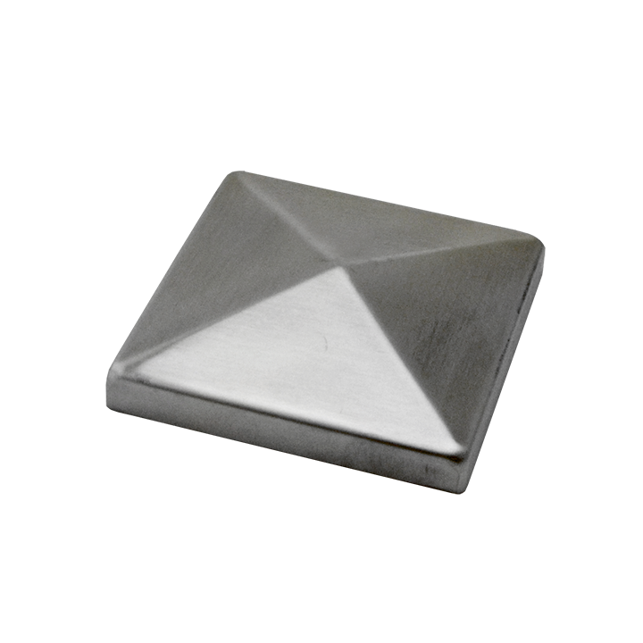 Ukončení stříška jeklu 80 x 80 mm, broušená nerez AISI 304