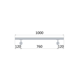 Madlo ø 42.4mm, L-1000mm, broušená nerez AISI304