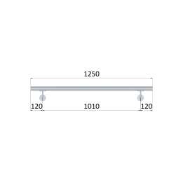 Madlo ø 42.4mm, L-1250mm, broušená nerez AISI304