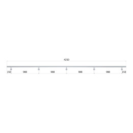 Madlo ø 42.4mm, L-4250mm, broušená nerez AISI304