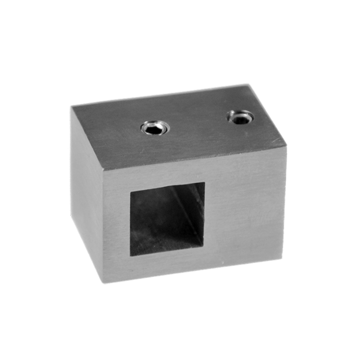Držák profilu 12 x 12 mm, plochý, broušená nerez AISI 304