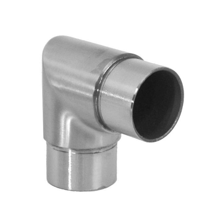 Spojka 90° na trubku ø 42,4 mm, broušená nerez AISI 316