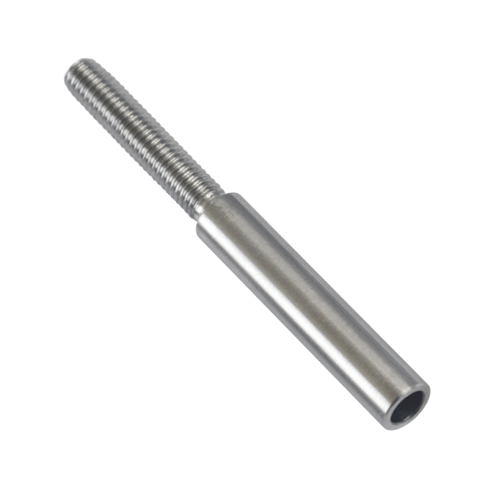 Úchyt pro lanko ø 5 mm, závit M6, broušená AISI 316