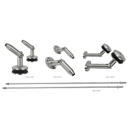 Set na skleněný přístřešek pro sklo 8 - 12,76 mm, AISI 316