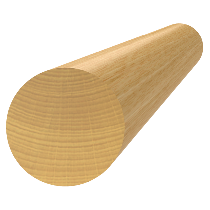 Dřevěný profil ø 42 x 2500 mm, buk, broušený, bez nátěru