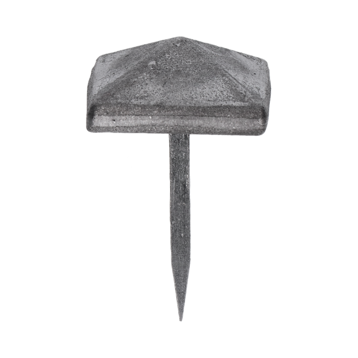 Ozdobný kovaný čtvercový hřebík, hlavička 30x30x13 mm, hrot 3x2x33 mm, bez povrchové úpravy
