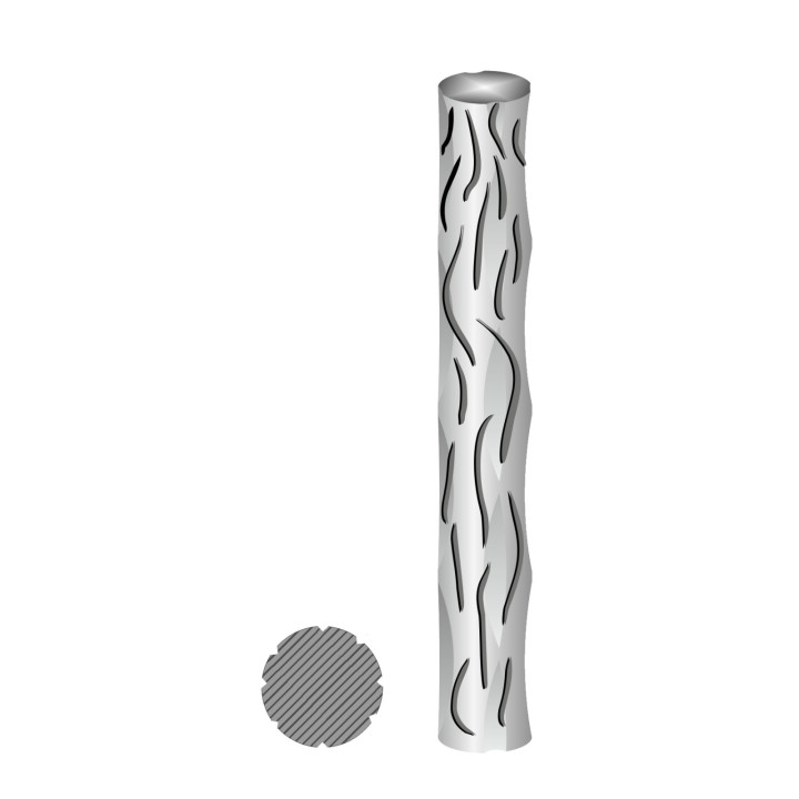 Tyč plná ø 14 x 5000 mm, černá S235, zdobená, vzor réva