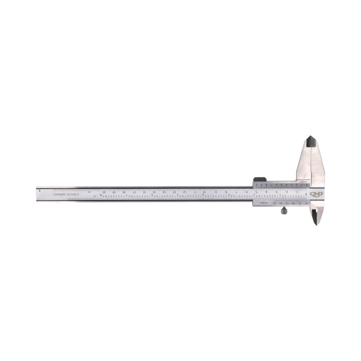 Posuvné měřítko s hloubkoměrem KINEX 200 mm, 0,02 mm, aretace šroubkem, paralelní vedení, monoblok, DIN 862
