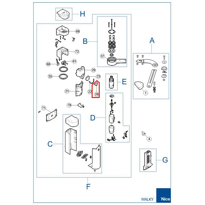 PPD1709R02.4540 Krytka pre WALKY