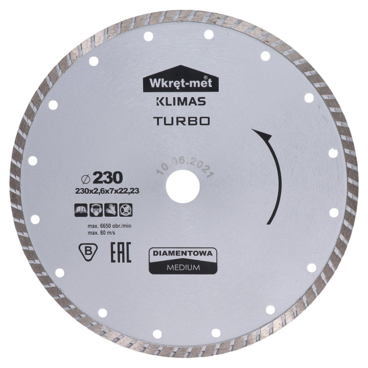 Turbo diamantový kotouč 230 x 2,6 x 22 mm