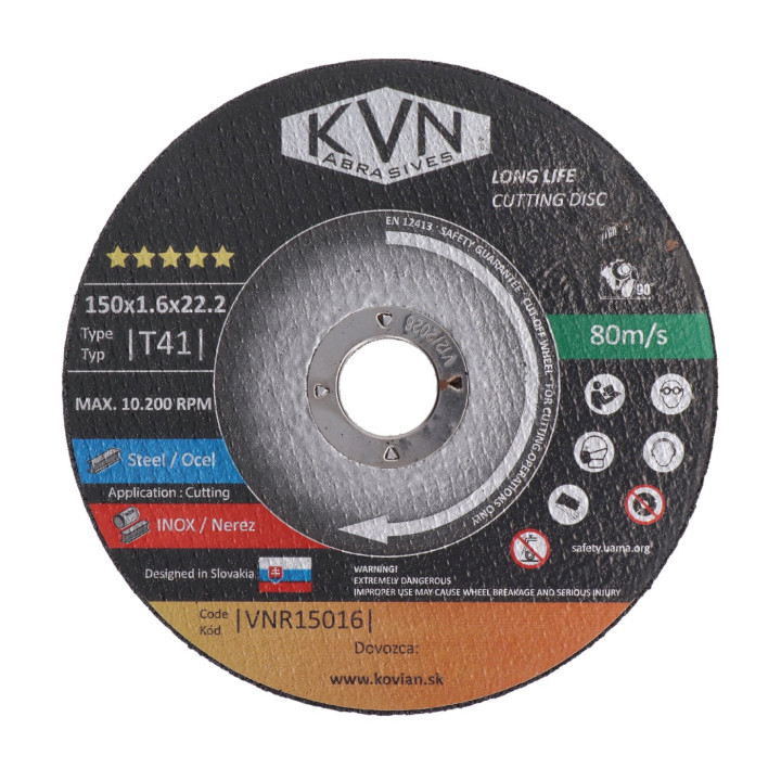 Řezný kotouč profesionální na nerez, 150 x 1,6 x 22,2 mm