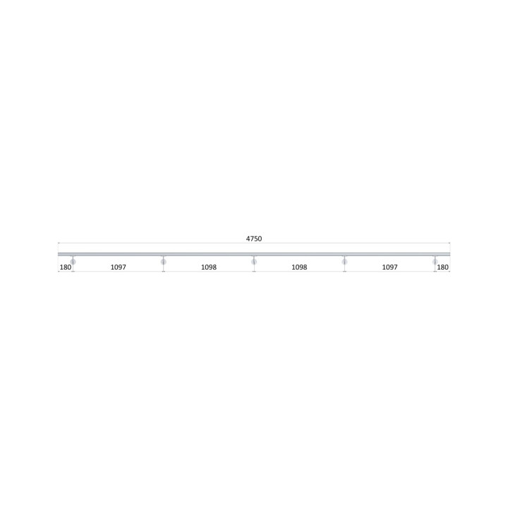Nerezové madlo Ø42mm, L mm broušená nerez (AISI316) (Ø42.4mm)