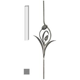 Tyč 12 x 12 mm (950 x 250 mm) s tulipánem
