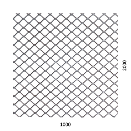 Tahokov Zn čtvercové oko 20x15 mm, můstek 1,7 mm (1000x2000x1,5mm)