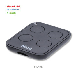 Vysílač 4kanálový, 433MHz, plovoucí kód, černý