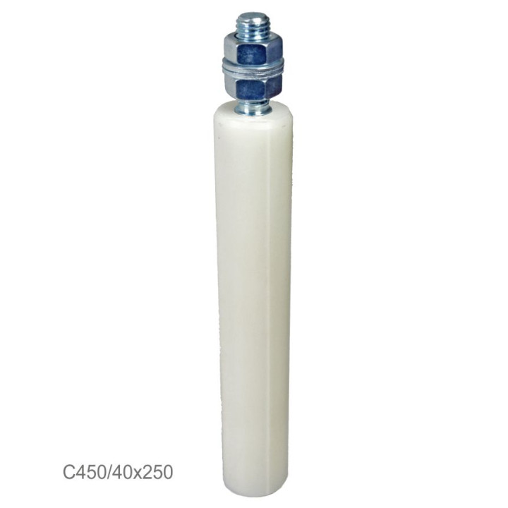 Nylonový vodící váleček ø42, H-250mm, závit M18, pro horní vedení posuvné brány