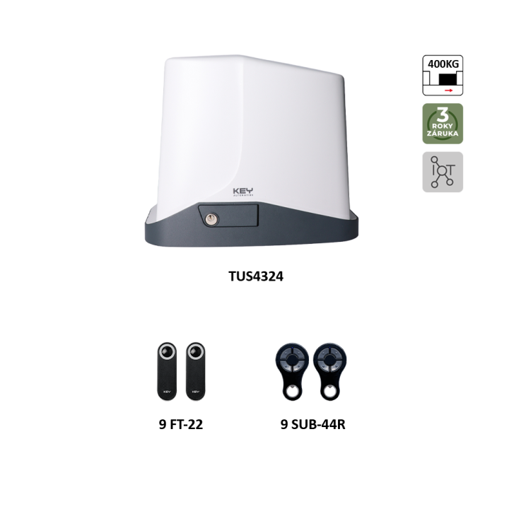 Pohon Turbo S KIT pro posuvné brány do 4,5 m / 400 kg (900KTUS4324KS)
