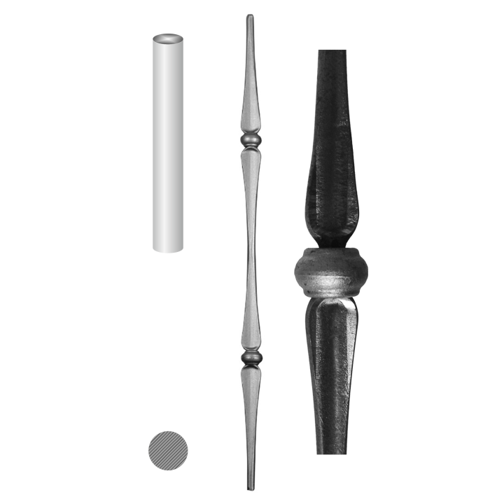 Tyč kovaná L = 900 mm, profil ø 12 mm