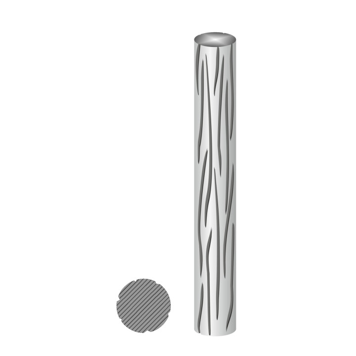 Tyč kruhová plná 16-20 mm, černá, zdobená vzor réva, 1100 mm
