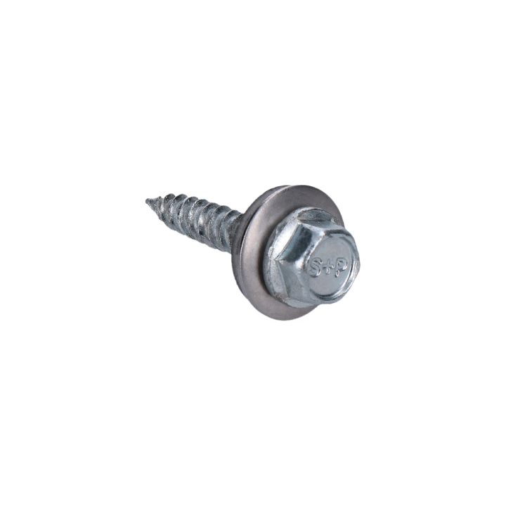 Samozávrtná skrutka bimetalová, 4.5x25mm, s podložkou s priemerom 14mm, pre plechy do 2mm