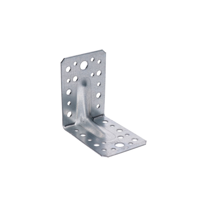úhelník s prolisem 90x90x65mm, 2,0mm, pozink, díry průměr 5mm-16ks, 7mm-12ks, 11mm-2ks