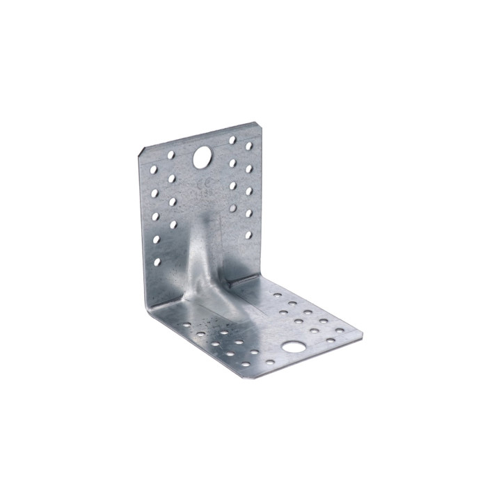 úhelník s prolisem 105x105x90mm, 2,0mm, pozink, díry průměr 5mm-36ks, 14mm-2ks
