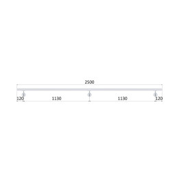 Madlo 40x40mm, L-2500mm, broušená nerez AISI304