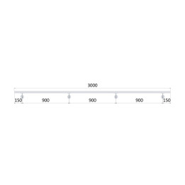 Madlo 40x40mm, L-3000mm, broušená nerez AISI304