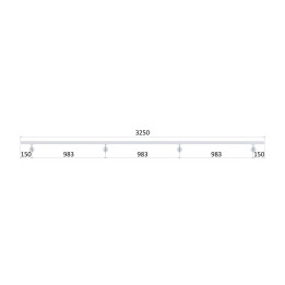 Madlo 40x40mm, L-3250mm, broušená nerez AISI304