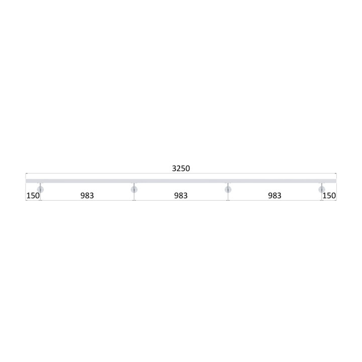 Madlo 40x40mm, L-3250mm, broušená nerez AISI304