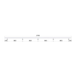 Madlo 40x40mm, L-3750mm, broušená nerez AISI304