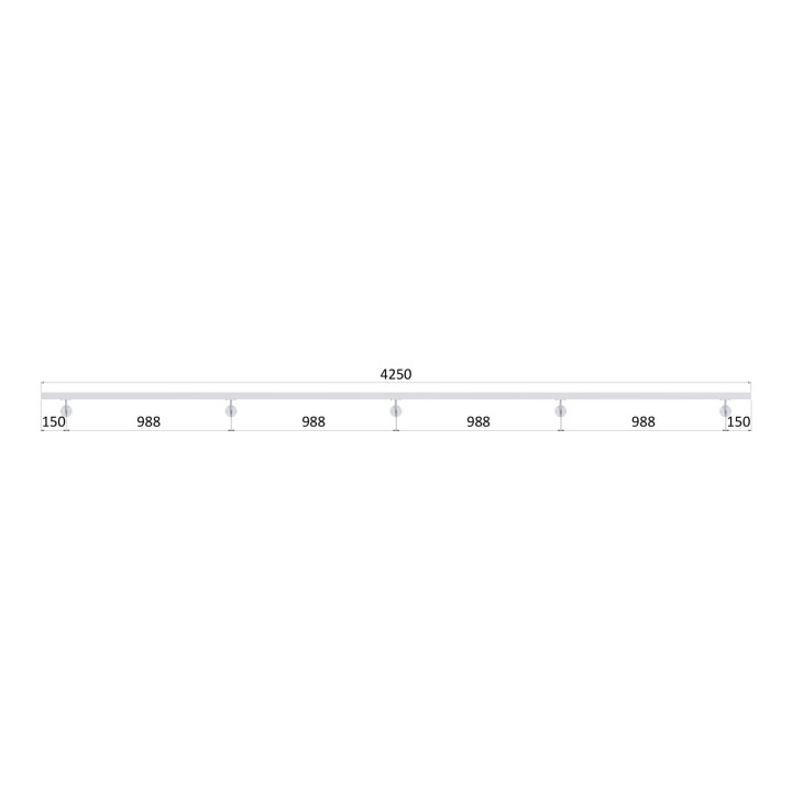 Madlo 40x40mm, L-4250mm, broušená nerez AISI304
