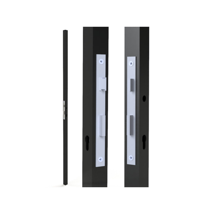 Profil 40x40x2mm H-2000mm se zámkem ZM90/40H, pravý