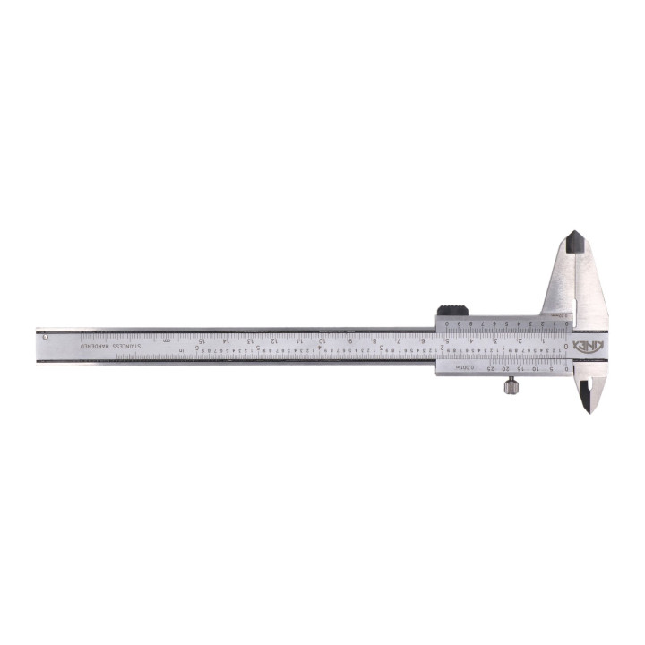 Posuvné měřítko s hloubkoměrem KINEX 150 mm, 0,02 mm, aretace šroubkem, paralelní vedení, monoblok, DIN 862
