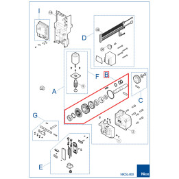 SPAMG603A00 Kit hřídele s ozubenými koly RBS400, RBS600, RBS600HS
