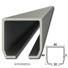 C profil 80 x 85 x 5 x 6000 mm, pozinkovaný