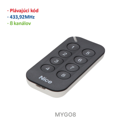 Vysílač 8kanálový, 433.92MHz, plovoucí kód, černý
