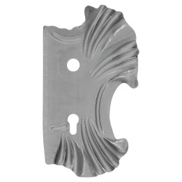 Štít 270 x 165 x 2 mm s otvory, rozteč 90 mm, otvor na kliku ø 21 mm, zdobený, pravý, pro zámek ZM90/80