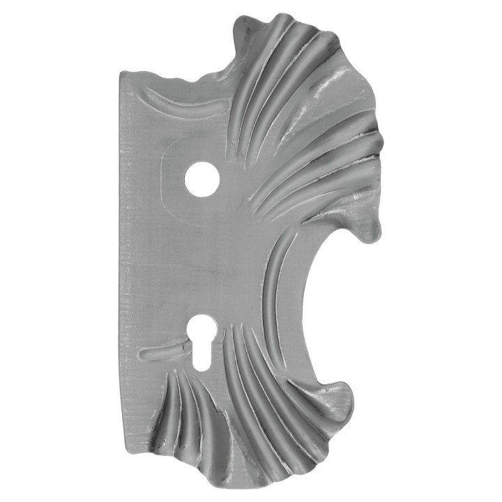 Štít 270 x 165 x 2 mm s otvory, rozteč 90 mm, otvor na kliku ø 21 mm, zdobený, pravý, pro zámek ZM90/80