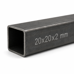 Uzavřený profil 20 x 20 x 2 x 3000 mm, černý S235, hladký
