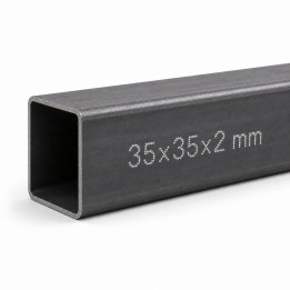 Uzavřený profil 35 x 35 x 2 x 3000 mm, černý S235, hladký