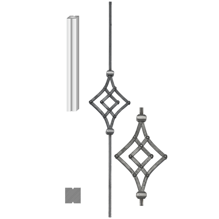 Tyč 12 x 12 x 900 mm, ornament 280 x 180 mm