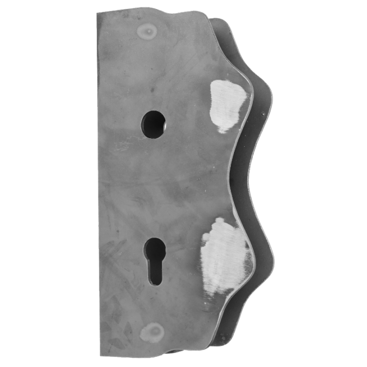 Kazetová sestava pro branku 250x125x30 mm, otvor pro kliku ø 20 mm, pro profil 30x30 mm, hladká, ZM90/80