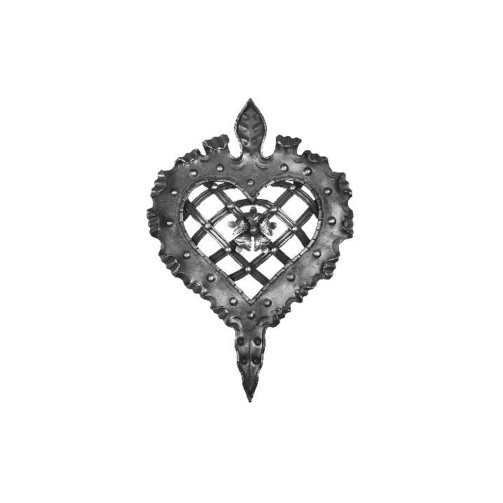 Ornament plechové srdce 510x370mm, bez povrchové úpravy
